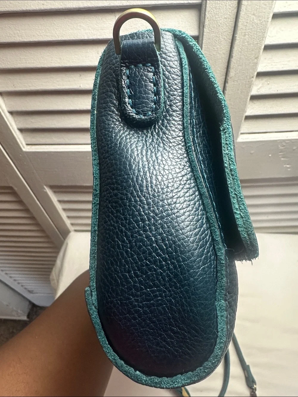 Portland Leather Crossbody Bag in Westward Blue